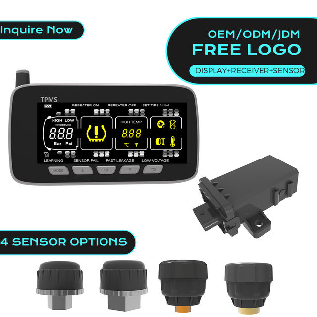 Heavy Trucks Tires TPMS Tire Pressure Monitoring System with External Sensors 2 to 46 Wheels Settable
