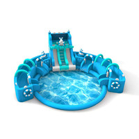 Belle conception du monde de glace de glissière gonflable commerciale de parc aquatique avec la Offre Spéciale de piscine