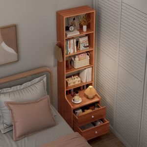 Narrow-sided bedside <b>shelf</b>/bookshelf, minimalist modern bedroom ladder-style bedside storage cabinet, creative multi-functional - Product Image 1