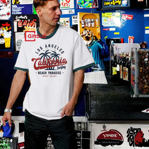 Camiseta de Hombre de Alto Gramaje, Corte Holgado, Estilo Urbano Hip Hop, Personalizable con Logotipo de Marca - Product Image 3