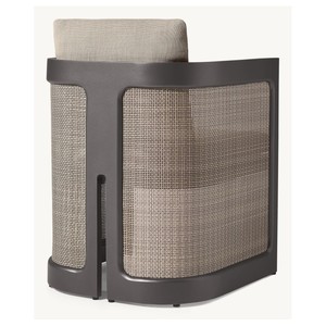 Chaise de salle à manger en <span class=keywords><strong>aluminium</strong></span> tressé en rotin, meubles de patio modernes pour l'extérieur, matériaux mixtes - Product Image 2