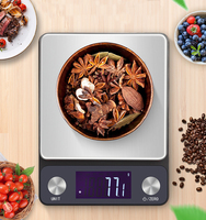 Balance de cuisine multifonction en acier inoxydable 5Kg 11Lb pour l'alimentation, la nutrition, le pesage électronique numérique