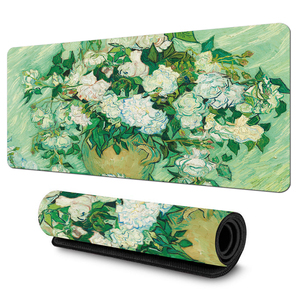 Van gogh vert fleur peinture grand tapis de souris en caoutchouc PC ordinateur tapis de souris de jeu tapis de bureau verrouillage bord de CS GO LOL tapis de bureau - Product Image 1