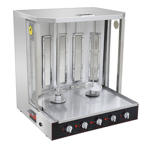 Doble varilla de gas rodante Shawarma tostadora LPG usado Shawarma que hace la máquina comercial Shawarma Kebab <span class=keywords><strong>Doner</strong></span> - Product Image 1