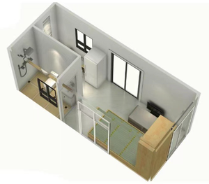 价格实惠的折叠式可扩展集装箱房屋 低价预制集装箱房屋 20 英尺集装箱两居室居住用 - Product Image 3