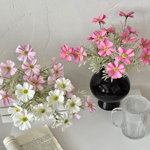 Artificial Cosmos Flowers <b>Silk</b> High Simulation White Pink Yellow Home Decor Wedding Props - Product Image 3