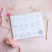 Myway 2026 Agenda hebdomadaire de bureau personnalisé, bloc-notes, 60 pages non datées détachables, papier sans bois 100 g/m², impression 4 couleurs, planificateur