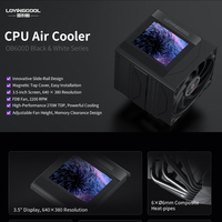 Lovingcool Nouveau Refroidisseur d'air pour CPU avec rail coulissant, écran LCD pour affichage vidéo, radiateur de refroidissement pour boîtier d'ordinateur, dissipateur thermique pour châssis PC