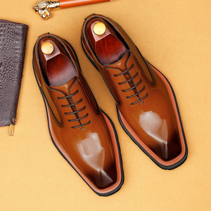 Business leather <b>shoes</b> - men's genuine cowhide thick-soled high-heeled stylish British style trend-wearing Oxford <b>shoes</b> - Product Image 3