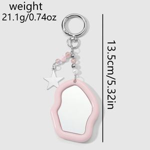 New Y2K Simple Versatile Exquisite Multi-Color CCB Zinc Alloy 3D Star Heart Cloud Glass <b>Mirror</b> Eco-Friendly Durable DIY Keychain - Product Image 5