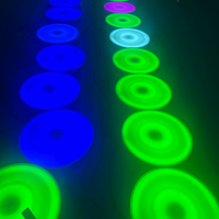 Lumières de sol rondes UFO à LED RGB imperméables et sensibles à la pression pour l'extérieur, panneaux de sol interactifs à gravité, 50x50 DMX