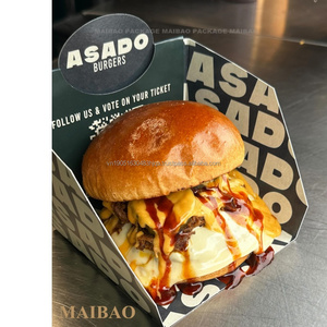 Papel de pergamino impreso con logotipo personalizado palomitas de maíz Corndog Hot Dog hoja de hamburguesa Waffle Stick bandeja caja de papel con papel de envolver - Product Image 3