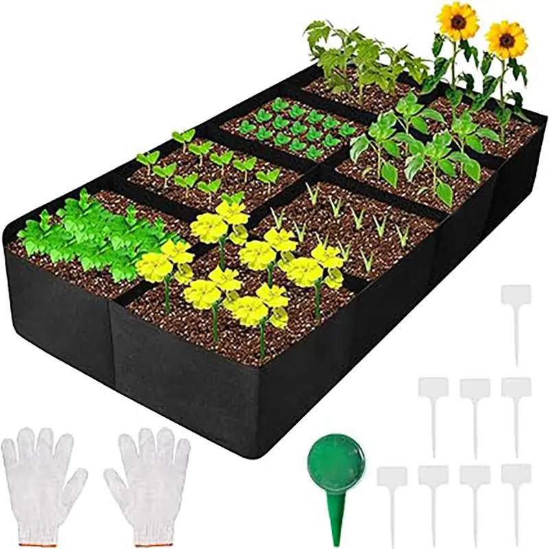 Lit de jardin surélevé en tissu de feutre noir grand sac de culture de plantes 6x3x1ft sac de plantes pour la culture de légumes fleurs et plantes