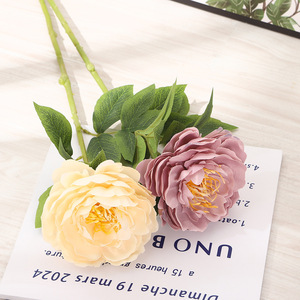 <b>Artificial</b> <b>Peony</b> Flower Silk Fabric High Simulation For Home Decoration Wedding Props - Product Image 4