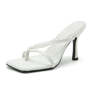 Sandalias de tacón de aguja con punta cerrada y boca poco profunda para mujer, de color liso, sin espalda, para primavera-verano. - Product Image 5