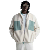 Blouson bomber polaire camouflage à col rond pour homme, imperméable, coupe-vent, avec poche poitrine en nylon contrastant, doublure chaude en sherpa, idéal pour le printemps