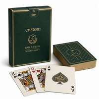 Jeu de cartes de golf personnalisé avec feuille verte, boîte de rangement, cadeau pour les membres et l'hôtellerie
