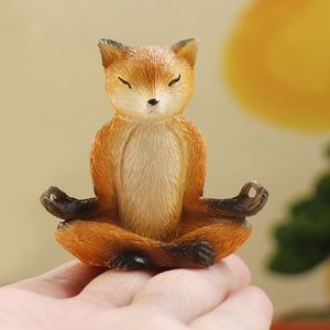 Cachorro gato estilo japonés escritorio decoración sala de estar zorro resina ecológica hecha a mano Animal estatuilla - Product Image 4
