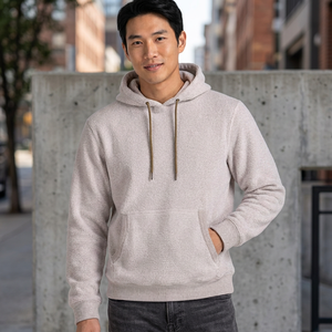 Sweat-shirt à capuche personnalisé pour homme en molleton polyester/coton 300g, coupe ample, écologique, avec logo personnalisé - Product Image 5