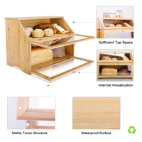 Boîte de conservation du pain, pot naturel de ml, grande capacité en bambou, pour la conservation des aliments, conserve le pain