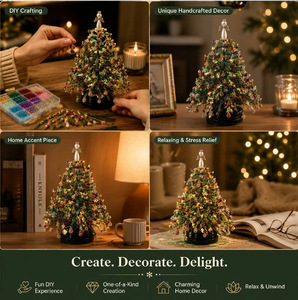 Cross Border Innovative Cute New DIY Beaded Christmas <b>Tree</b> Handmade Bead Christmas <b>Tree</b> Set Holiday Party Decoration - Product Image 3