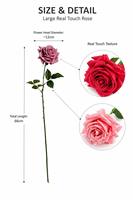 Fleurs artificielles douces au toucher réel en forme de rose pour mariage, Saint-Valentin, Nouvel An, Halloween, articles de décoration de chambre, vente en gros, 11 couleurs