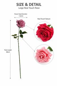 Rose Artificiali Turche a Stelo Singolo di Alta Qualità, Effetto Realistico, Stile Naturale per Matrimoni, Ringraziamento, Lauree, San Valentino - Product Image 2