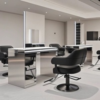 Nouveau modèle de table de coiffure haut de gamme, élégante, double face, quatre côtés en cuir, pour permanente, coloration et coupe de cheveux
