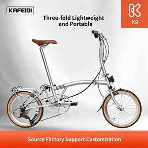 Bicicleta <span class=keywords><strong>Plegable</strong></span> K9 Mini Estilo <span class=keywords><strong>Brompton</strong></span> de 3 Pliegues |   Bicicleta de 16 Pulgadas con 9 Velocidades y Cuadro de Acero Cromado |   Bicicleta <span class=keywords><strong>Plegable</strong></span> Ultraligera y Portátil para Adultos - Product Image 1
