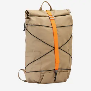 새로운 패션 디자이너 탄 비즈니스 여행 매일 캐주얼 발신 나일론 남자 rolltop 노트북 bagpack foldover 탑 배낭 가방