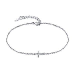 Manchette en cristal <span class=keywords><strong>Argent</strong></span> 925 Chaîne réglable En Laiton <span class=keywords><strong>Croix</strong></span> <span class=keywords><strong>Bracelet</strong></span> Matériel <span class=keywords><strong>Bracelet</strong></span> Hommes Design Charmes Pour <span class=keywords><strong>Bracelet</strong></span> Bricolage - Product Image 1