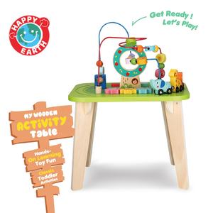 Happy Earth-Juguetes <span class=keywords><strong>de</strong></span> madera Montessori Educación temprana Mesa <span class=keywords><strong>de</strong></span> actividades <span class=keywords><strong>de</strong></span> madera para bebés <span class=keywords><strong>Laberinto</strong></span> sensorial y pista <span class=keywords><strong>de</strong></span> coche Juguete <span class=keywords><strong>de</strong></span> mesa <span class=keywords><strong>de</strong></span> juego - Product Image 3