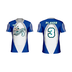 Hete Aanbieding Heren Softbal Jersey Op Maat Logo Hittetransferdruk Baseball O-hals Softbal Shirts 100% Polyester Ademend - Product Image 1
