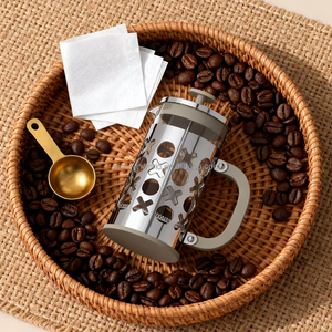 Coffret cafetière à piston 350 ml / 1000 ml pour la Saint-Valentin, avec tasses en verre rose – Cadeau romantique pour les couples - Product Image 5
