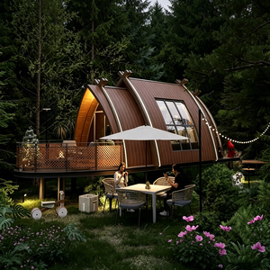 Casa Cápsula Espacial Prefabricada de Lujo 2026, Diseño en Arco, Casa Móvil Pequeña, Cabaña Modular de Acero para <span class=keywords><strong>Hotel</strong></span> o Resort en el Bosque - Product Image 1