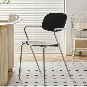 Chaise de salle à manger moderne minimaliste de style nordique avec dossier transparent en acrylique électro-plaqué - Product Image 5