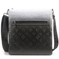 Tas Selempang Kulit Embos Pria, Tas Messenger Fashion, Tas Bahu Kapasitas Besar, Logo Custom