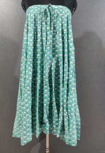 Falda de verano de algodón puro 100% para mujer, elegante, informal, bloque de mano, Floral Tela con estampado, cómodo palo de escoba, transpirable Natural - Product Image 6