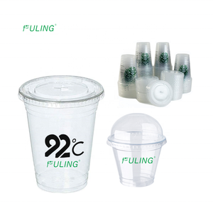 Vasos Desechables para Jugo <span class=keywords><strong>y</strong></span> <span class=keywords><strong>Tapas</strong></span>, Vasos de Plástico Biodegradables Personalizados para Café - Product Image 1