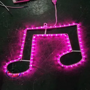 Led segno di decorazione della parete della nota musicale del segno di arte amante della musica ha portato la luce del motivo del segno