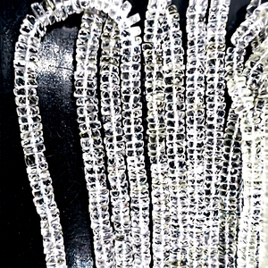New Design Crystal Quartz Faceted Heishi Tyre Shape <b>Beads</b> 6-7MM Customized 14 Inches Gemstone Wholesaler - Product Image 1