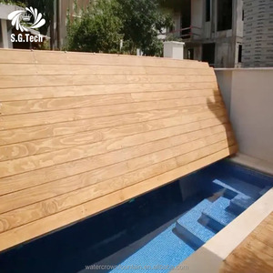 Cubierta Plegable para <span class=keywords><strong>Piscina</strong></span> Water Crown SGS03 con Acero Inoxidable y Madera, a Prueba de Polvo, Impermeable, Fácil de Guardar - Product Image 4