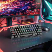 Clavier mécanique sans fil haut de gamme 60 %, 61 touches, rétroéclairage RGB, double mode Type-C, clavier de jeu portable, coffret cadeau personnalisé