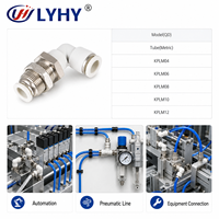Connecteurs coudés en laiton à 90 degrés série KPLM 4 6 8 10 12 mm pour tuyaux d'air, idéaux pour les lignes de montage de contrôle pneumatique et les raccords de tuyauterie