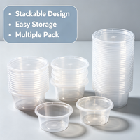 Gobelet à sauce jetable écologique sans BPA, durable, transparent en PP, mini-récipient à trempette avec couvercle, pour la restauration, les plats à emporter, l'emballage de condiments alimentaires