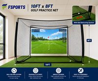 Filet d'entraînement de golf 10x8FT avec écran d'impact HD, cage de frappe robuste pour entraînement en intérieur