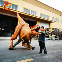 Hochwertiger Lebensgroßer Animierter Realistischer Metall-T-Rex, Wasserdicht, Korrosionsbeständig, Stahl, Beinlos, für Kindertagesstätten und Schulen