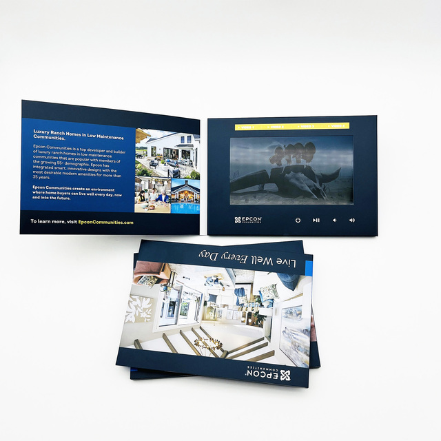 Hot A5 Marketing Custom Made Paper Crafts for Business Gift Digital Card Album Book LCD Screen Video Presentation Brochures