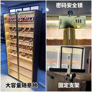 Muxiang Pipe Cabinet With Led Lighting Storage Display Rack For Cigar Bar Counter Vintage Style Wall Cabinet - Product Image 5