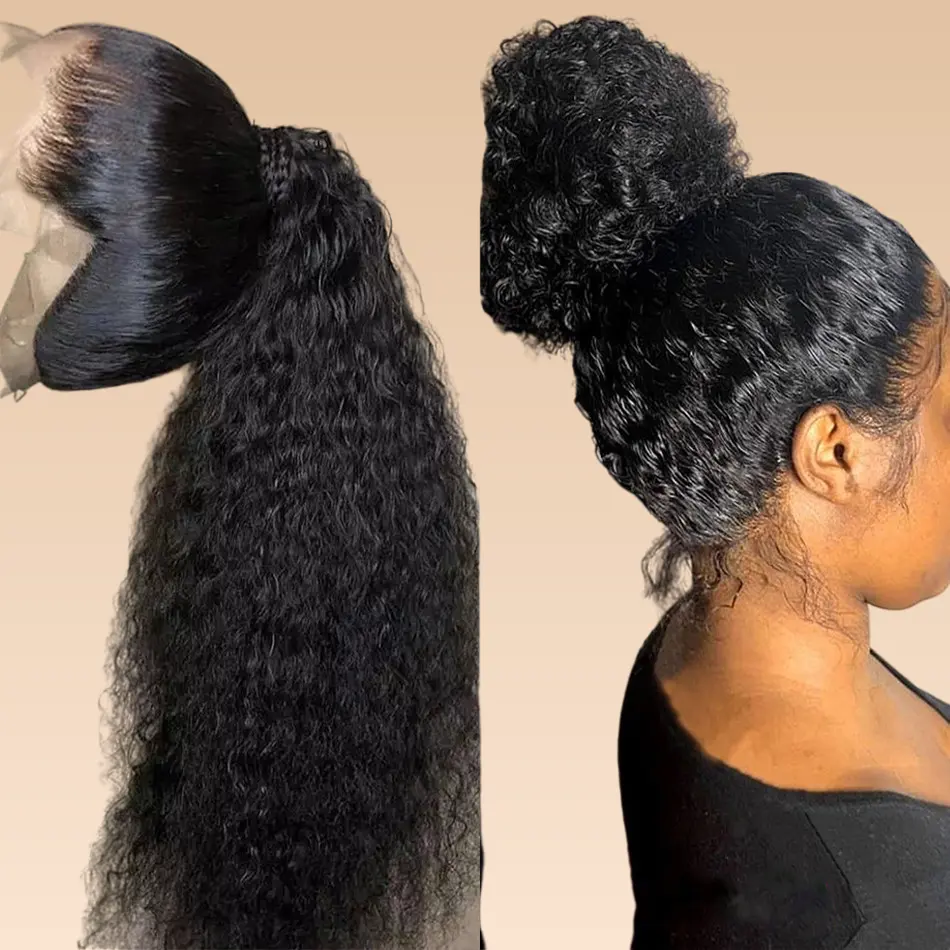 Preiswerte rohe HD 360 Spitzen-Frontal-Perücke krause lockige vollspitzen-Naturhaar-Echthaar-Perücken für schwarze Frauen peruanische 13*6 Spitzen-Frontal-Perücke